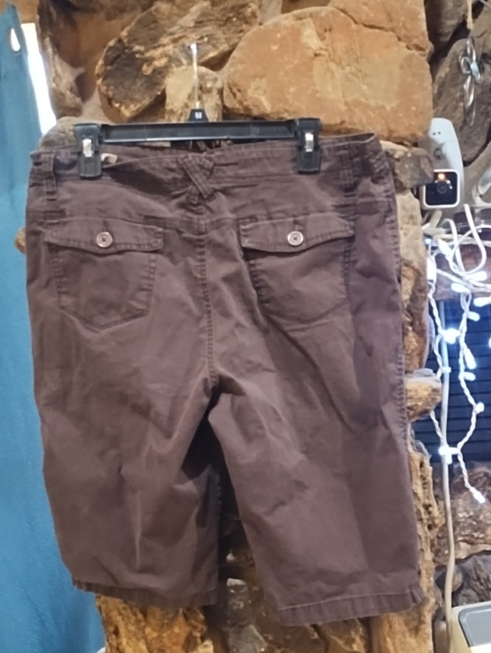 Gloria Vanderbilt Casual Brown Flat-Front Shorts - Picture 3 of 3